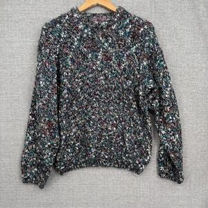 Vintage Concrete Mix Multicolor Acrylic Knit Sweater Mens Sz M Grandpa Oversize